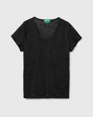 Benetton Benetton, Round-Neck T-Shirt - Black