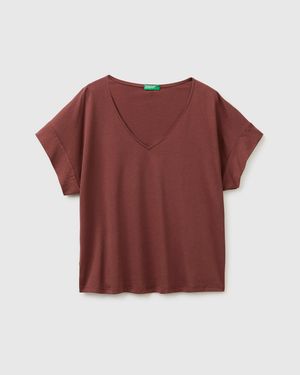 Benetton Benetton, Boxy Fit T-Shirt - Red