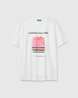 Benetton Benetton, Cotton T-Shirt With Logo - Black