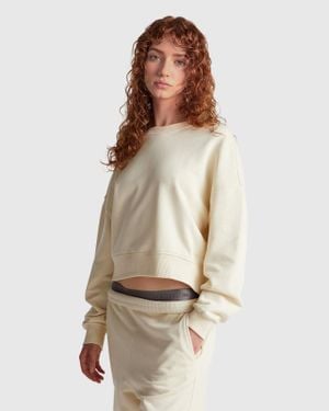 Benetton Benetton, Sweatshirt Aus 100 Baumwolle Mit Logo-Print, Größe, Cremeweiss, Damen - Schwarz