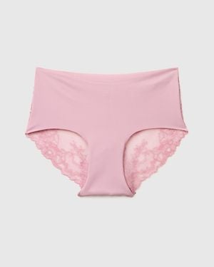Benetton Benetton, Stretch Culottes With Lace - Pink