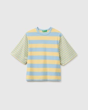 Benetton Benetton, Oversized Striped T-Shirt - Black