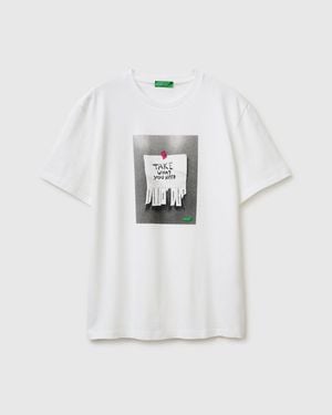 Benetton Benetton, Printed T-Shirt - Black