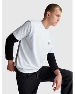 Benetton Benetton, Relaxed Fit T-Shirt With Print - Black