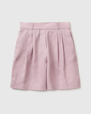 Benetton Benetton, Pure Linen Bermuda Shorts - Pink