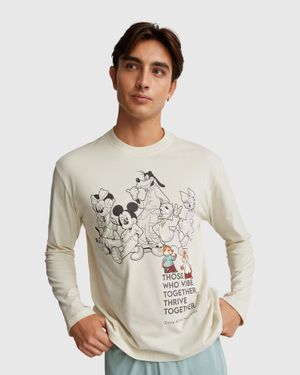 Benetton Benetton, Disney Print-Pyjama, Größe, Herren - Weiß