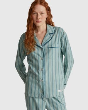Benetton Benetton, Striped Pyjama Jacket - Blue