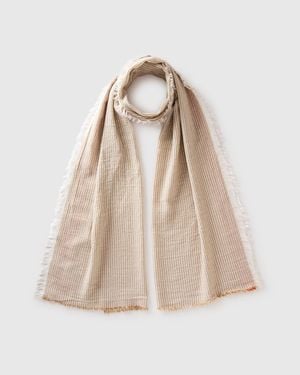 Benetton Benetton, Striped Linen Blend Scarf - Black