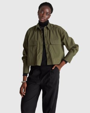 Benetton Benetton, Hemd Mit Taschen, Größe, Militärgrün, Damen - Schwarz