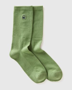 Benetton Benetton, Calcetines De Rizo Hasta Media Pantorrilla, Talla, Verde, Mujer