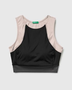 Benetton Benetton, Superstretch-Sporttop, Größe, Schwarz, Damen