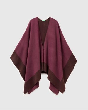 Benetton Benetton, Mantella Reversibile, Taglia, Prugna, Donna - Viola