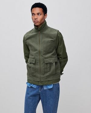 Benetton Benetton, Weste Aus Gewaschener Baumwolle, Größe, Militärgrün, Herren