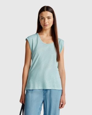 Benetton Benetton, Maglietta Scollo Ampio - Blu