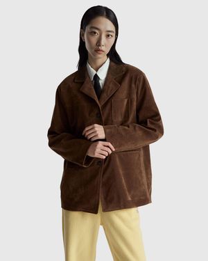 Benetton Benetton, Suede-Look Jacket - Brown
