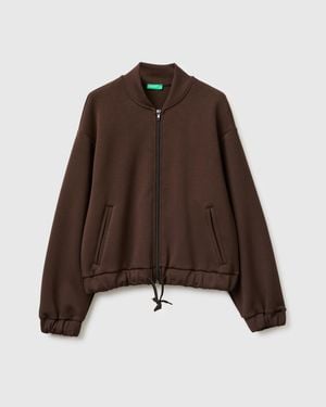 Benetton Benetton, Sweatshirt Im Bomber-Stil, Größe, Dunkelbraun, Damen