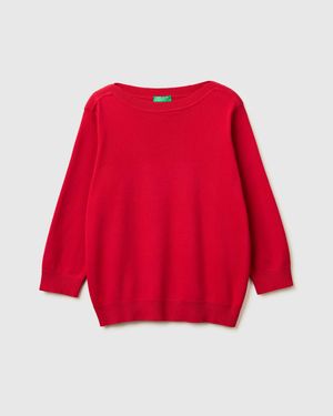 Benetton Benetton, Jumper With Boat Neck - Red