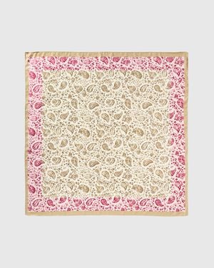 Benetton Benetton, Foulard Con Stampa Fantasia, Taglia, Rosa, Donna - Nero