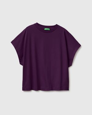 Benetton Benetton, Camiseta De Manga Kimono, Talla, Púrpura, Mujer - Morado
