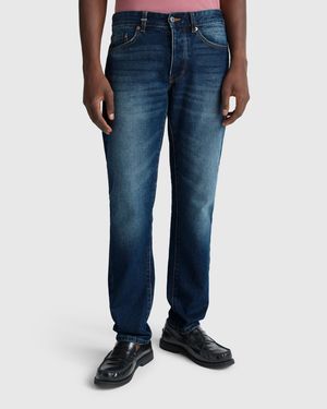 Benetton Benetton, Vaqueros De Corte Regular, Talla, Azul, Hombre - Negro