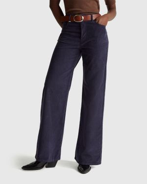 Benetton Benetton, Wide Fit Corduroy Trousers - Blue
