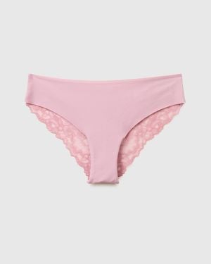 Benetton Benetton, Brasilianisches Stretch-Material Mit Spitze, Größe, Damen - Schwarz