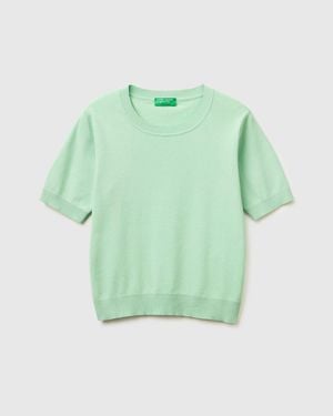 Benetton Benetton, Sage Jumper With Short Sleeves - Green