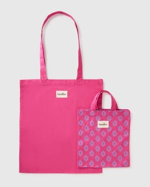 Benetton Benetton, Two Canvas Bags - Pink