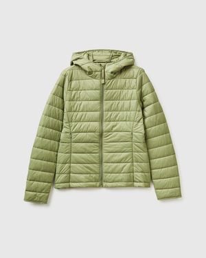 Benetton Benetton, Lightweight Padded Jacket With Hood - Green