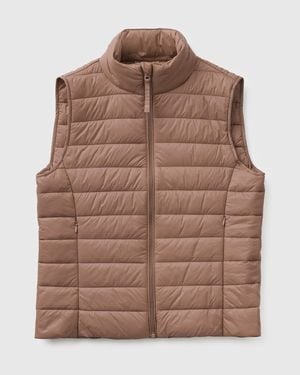 Benetton Benetton, Sleeveless Slim Fit Padded Jacket - Brown