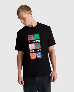 Benetton Benetton, Relaxed Fit T-Shirt With Print - Black