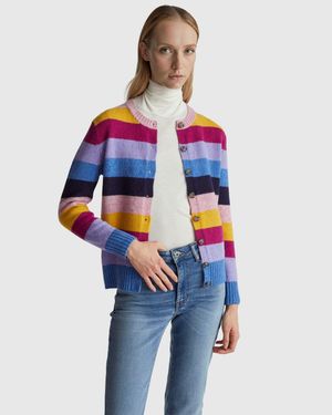 Benetton Benetton, Striped Cardigan - Black