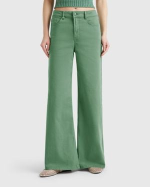 Benetton Benetton, Loose Fit Trousers - Green