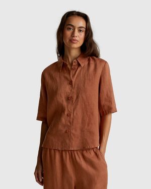 Benetton Benetton, Short Shirt - Brown