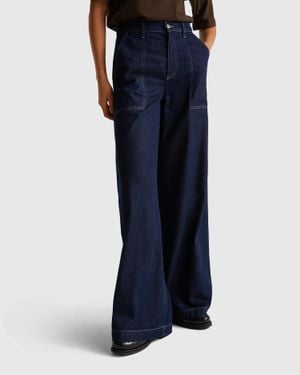 Benetton Benetton, Wide-Leg Jeans With Pockets - Black