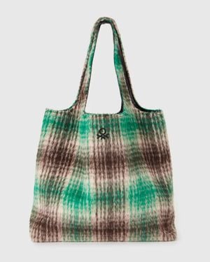 Benetton Benetton, Sac Shopping Réversible, Taille, Vert, Femme - Noir