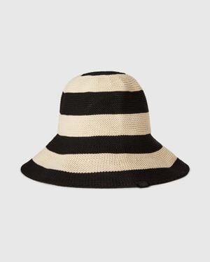 Benetton Benetton, Cappello A Righe Bianche E Nere, Nero, Donna