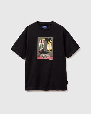 Benetton Benetton, Relaxed Fit Western T-Shirt - Black