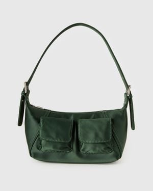 Benetton Benetton, Borsa A Spalla Con Tasche, Taglia, Verde Militare, Donna