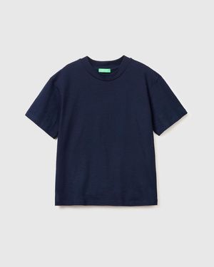 Benetton Benetton, Crew Neck T-Shirt - Blue