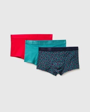 Benetton Benetton, Three Christmas Boxers - Black