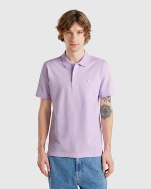 Benetton Benetton, Polo Lilla Slim Fit, Lilla, Uomo - Blu