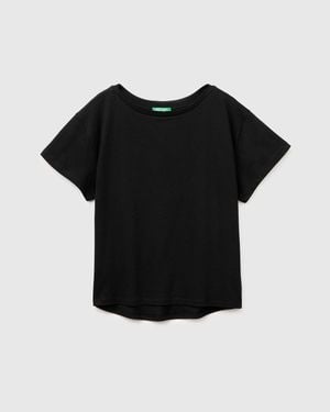 Benetton Benetton, Boat-Neck T-Shirt - Black