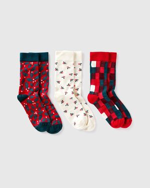 Benetton Benetton, Three Pairs Of Christmas Socks - Black