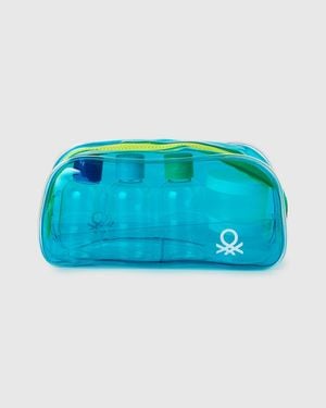 Benetton Benetton, Pequeño Estuche De Belleza De Pvc, Talla, Azul, Mujer