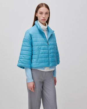 Benetton Benetton, Leichte Daunenjacke Mit 3/4-Ärmeln, Größe, Taubenblau, Damen