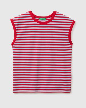 Benetton Benetton, Striped Sleeveless T-Shirt - Red