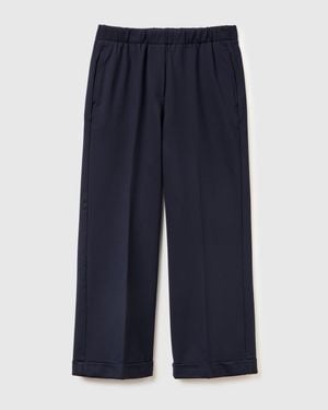 Benetton Benetton, Cuffed Trousers - Blue