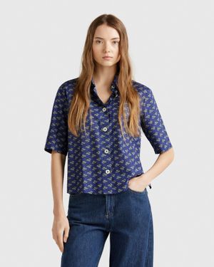 Benetton Benetton, Patterned Shirt - Blue