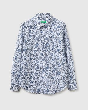 Benetton Benetton, Patterned Shirt - Blue
